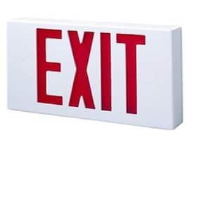 All Pro White Thermoplastic AC LED Exit Sign with Red Letters
