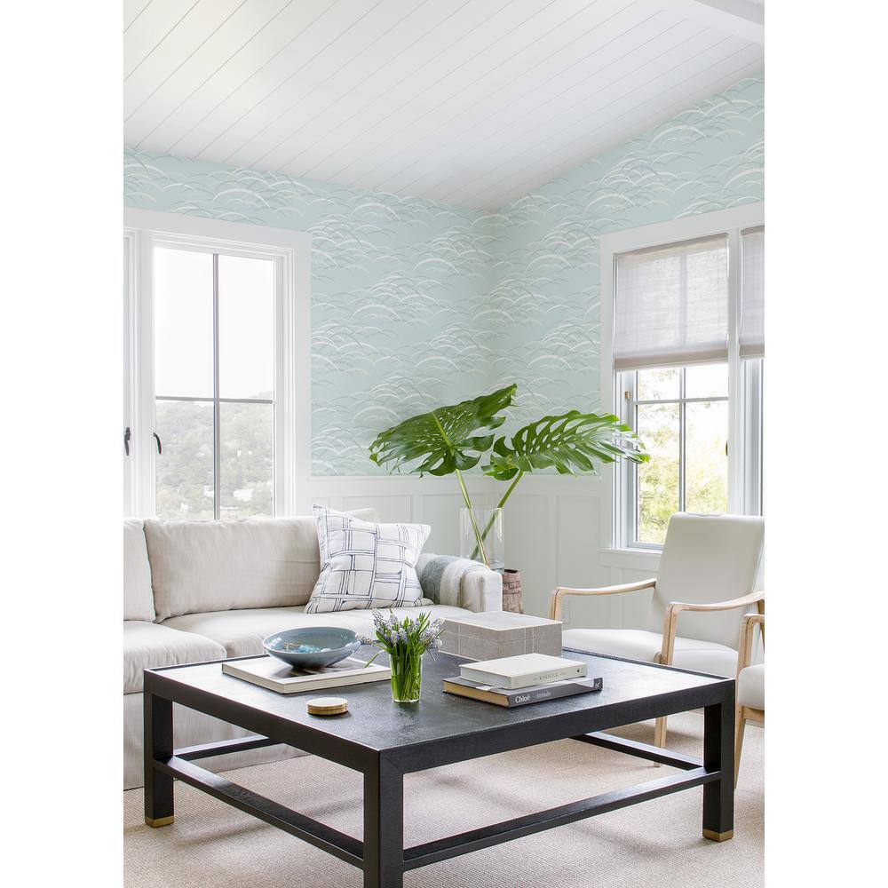 Sky Blue Abstract Non-Pasted Washable Wallpaper Roll