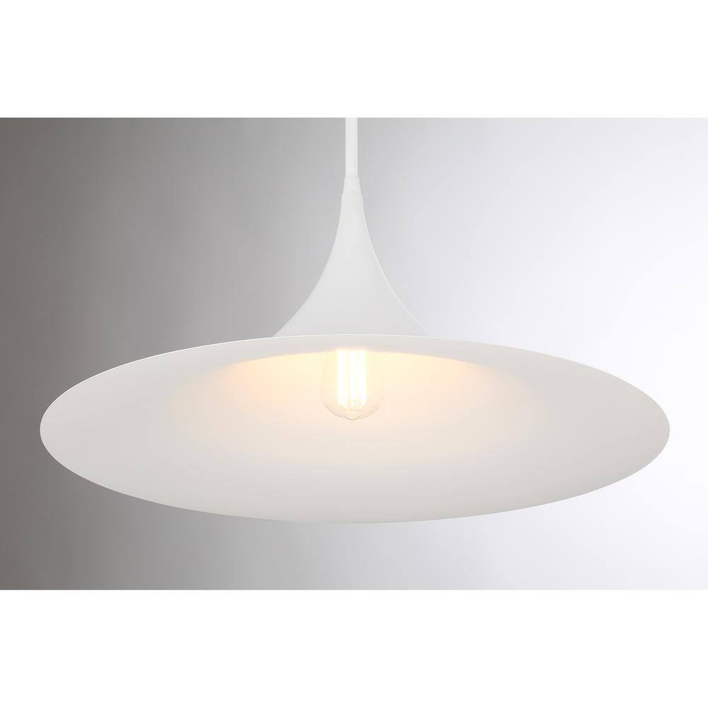 Bisque White Glass and Chrome 1-Light Pendant