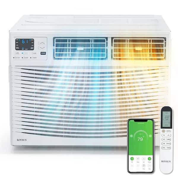 24,000 BTU (DOE) 230 Volts WIFI Window Air Conditioner 1500 Sq. Ft. with Heater in White