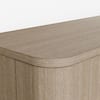 Homsee 86.6 in. Light Oak Wood Buffet with Rounded Corners, 4 Drawers, Push-Latch Doors and Anti-Tip Kit ZZ-HS020550-01