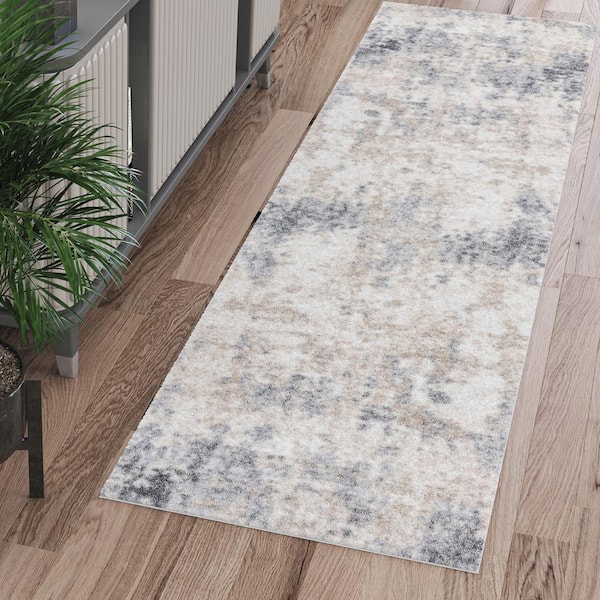 Diamond Abstract Gray 2 ft. x 8 ft. Indoor Runner Rug