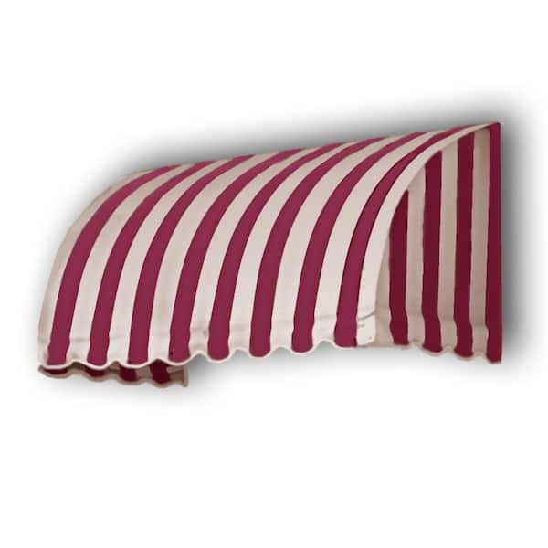 AWNTECH 4.38 ft. Wide Savannah Window/Entry Fixed Awning (31 in. H x 24 in. D) Burgundy/Tan