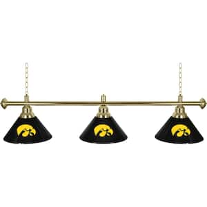 University of Iowa 3-Light Black Billiard Light