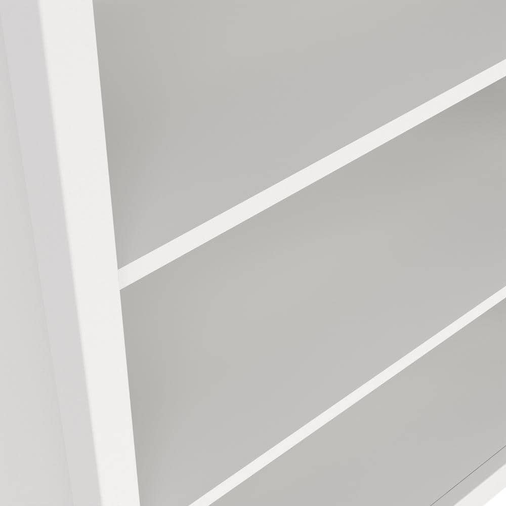 Madrid White Adjustable 6-Shelf Bookcase