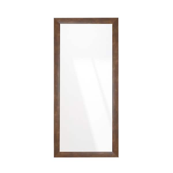 BrandtWorks Contemporary Mocha Walnut Brown Wall Mirror 32 in. W x 71 in. H