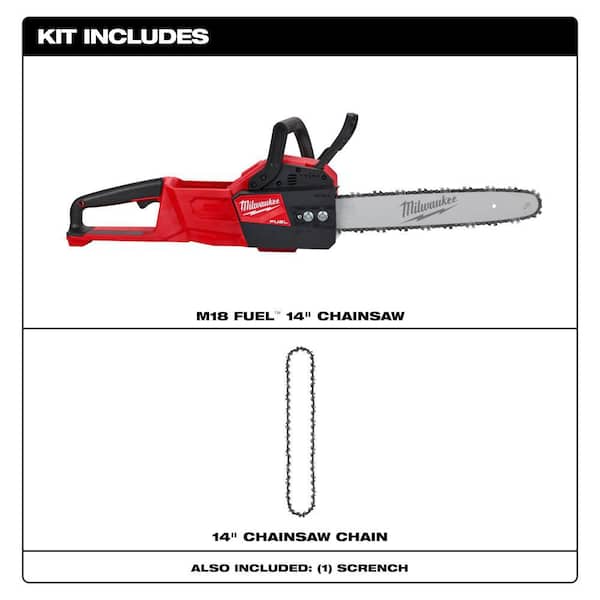 M18 FUEL 14 in. 18-Volt Lithium-Ion Brushless Cordless Chainsaw with 14 in. Chainsaw Chain