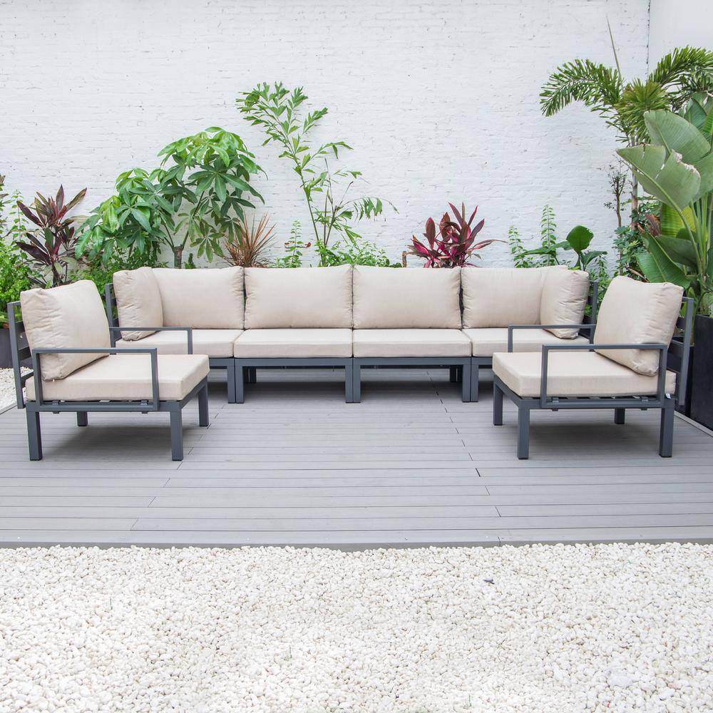 Hamilton Beige Aluminum 6-Piece Outdoor Sectional Set