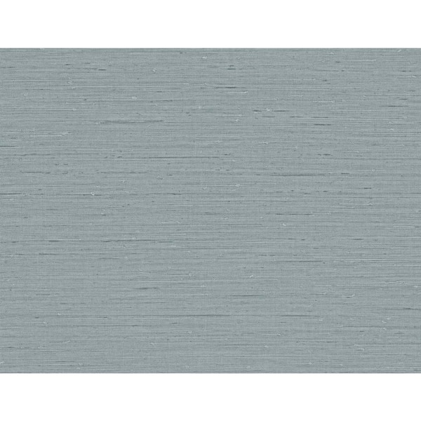 Seabrook Designs Ethereal Blue Seahaven Rush Cloth Unpasted Embossed Vinyl Wallpaper Roll 60.75 sq. ft.