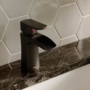 Kassel Single Handle Single Hole Basin Bathroom Faucet with Matching Pop-Up Drain in Matte Black