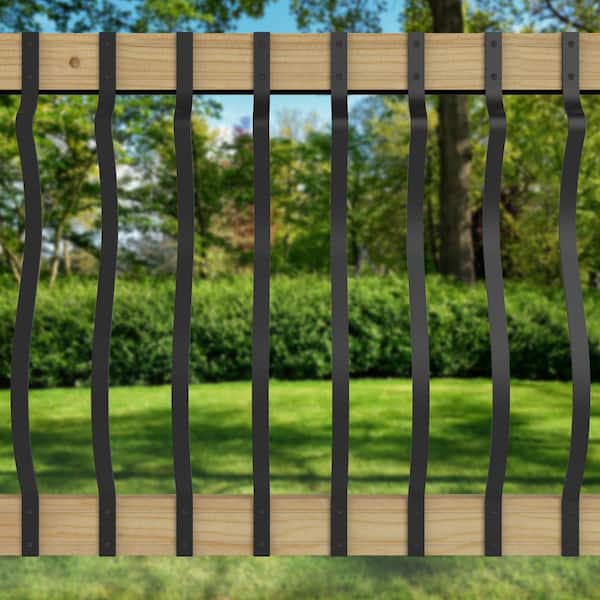32-1/4 in. x 1 in. Textured Black Aluminum Baroque Baluster (5-Pack)