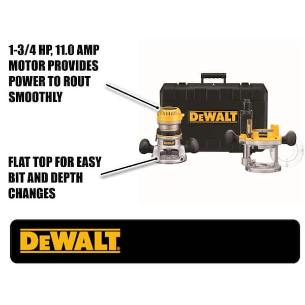 DEWALT 11 Amp Corded 1-3/4 Horsepower Fixed Base / Plunge Router 