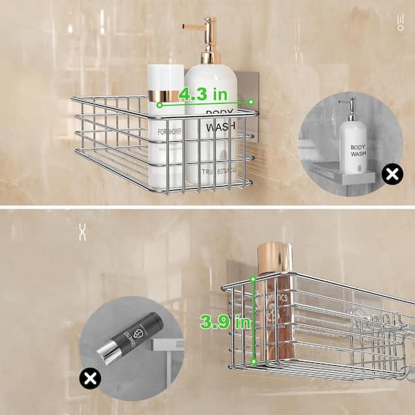 3-Pack Shower Caddy Set Corner Shower Caddy Set with Soap Holder & Hooks  for Bathroom No Drilling Wall Mounted Storage Shelf for Toiletries &  Organizer