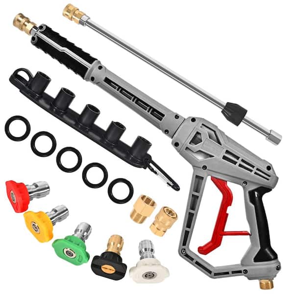 Angel Sar 39 in. 5000-psi Pressure Washer Gun with Extension Wand Replacement, M22 Power Washer Gun for Gutter Cleanning (Grey)