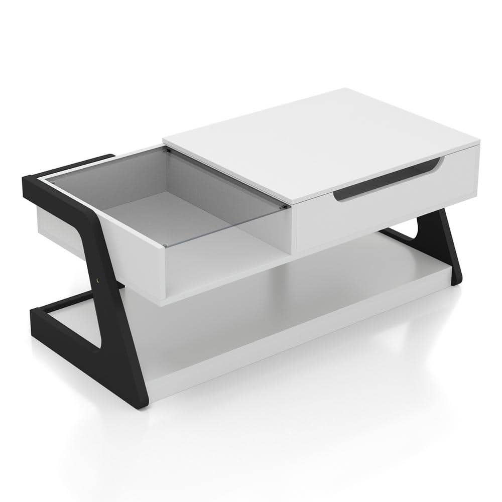 Oakley White and Black Composite Coffee and End Table Set