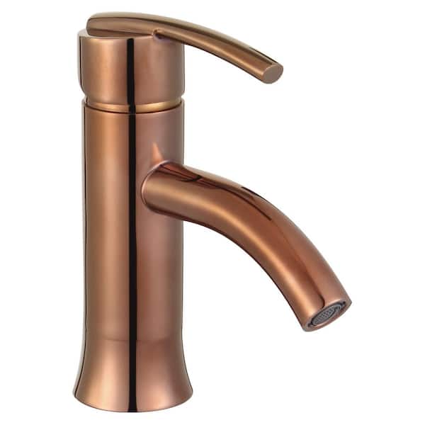 Eisen Home Waverly Single-Handle Single-Hole Bathroom Faucet in Rose Gold