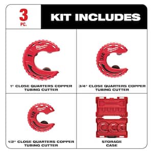 Close Quarters Tubing Cutter Set with 10 in. and 14 in. Aluminum Pipe Wrench (3-Piece)