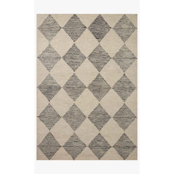 Chris Love Julia Francis Beige / Charcoal 3 ft. 6 in. x 5 ft. 6 in.  Contemporary Accent Rug