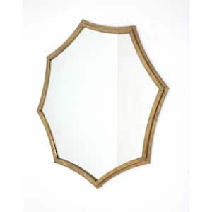 33 in. W x 33 in. H Metal Antique Brass Dresser Mirror