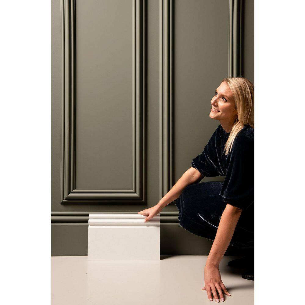 Primed White High Impact Polystyrene Baseboard Moulding Set of 6