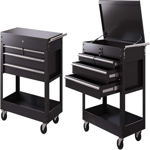 Rolling Tool Cabinet, 4‑Drawer Heavy‑Duty Powder‑Coated Steel Lockable Storage for Garage & Workshop