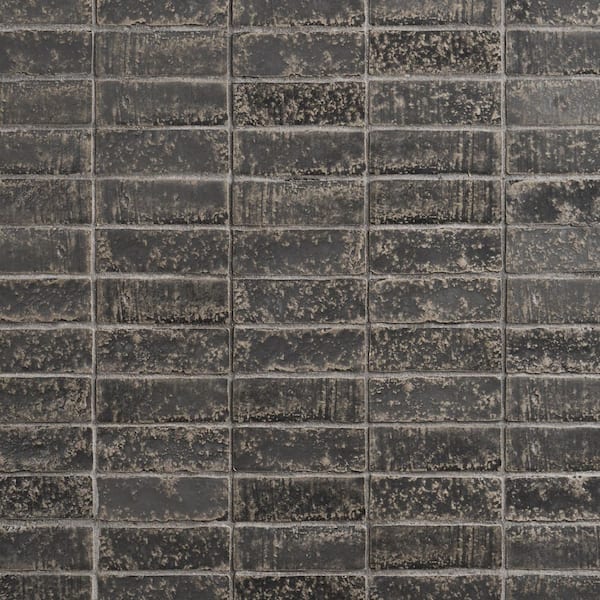 Creston Charcoal Gray 12.03 in. x 12.39 in. Stacked Matte Porcelain Mosaic Floor and Wall Tile (1.03 sq. ft. / Each)