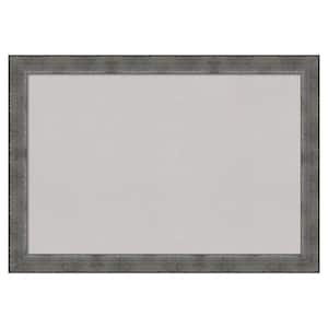 Forged Pewter Wood Framed Grey Corkboard 40 in. x 28 in. Bulletin Board Memo Board