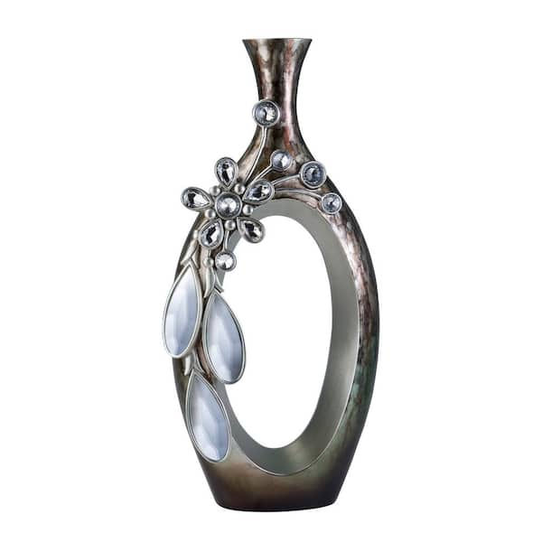 OK LIGHTING Belleria Gray Polyresin Decorative Vase