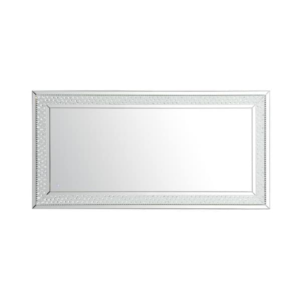 Unbranded Timeless Home 36 in. W x 72 in. H Contemporary Rectangular Iron Framed LED Wall Bathroom Vanity Mirror in Clear Mirror