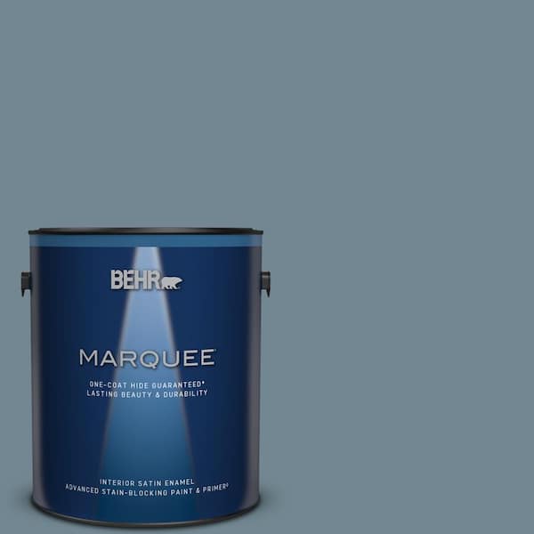 BEHR MARQUEE 1 gal. Home Decorators Collection #HDC-AC-24 Lyric Blue One-Coat Hide Satin Enamel Interior Paint & Primer