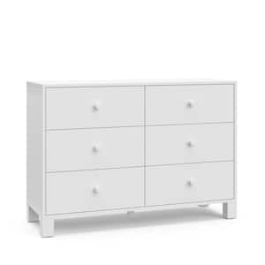 California White 6-Drawer 53.35 in. Wide Dresser