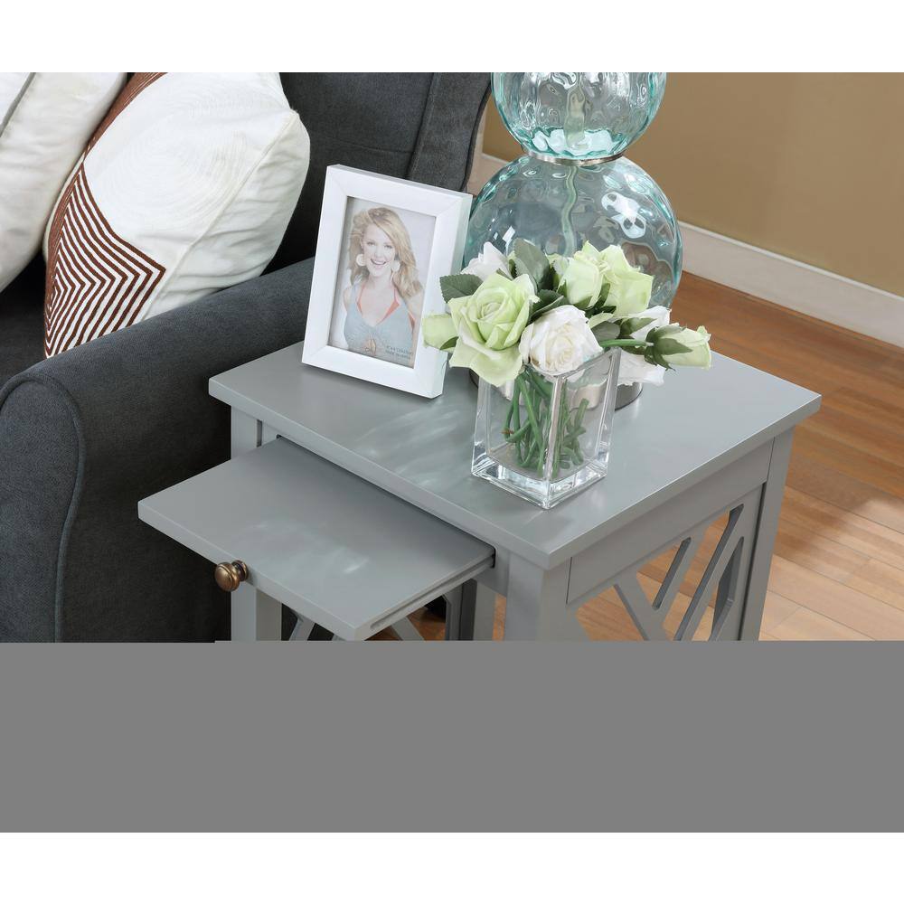 Coventry Gray Pine Wood 3-Piece Accent Table Set