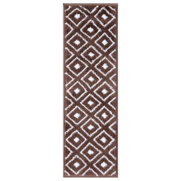 Beverly Rug Valencia Brown/Ivory 9 in. x 28 in. Non-Slip Stair Tread Cover (Set of 13)