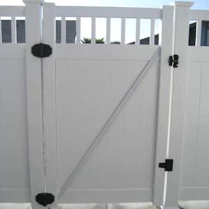 Calgary 3.5 ft. W x 7 ft. H White Vinyl Privacy Single Fence Gate Kit