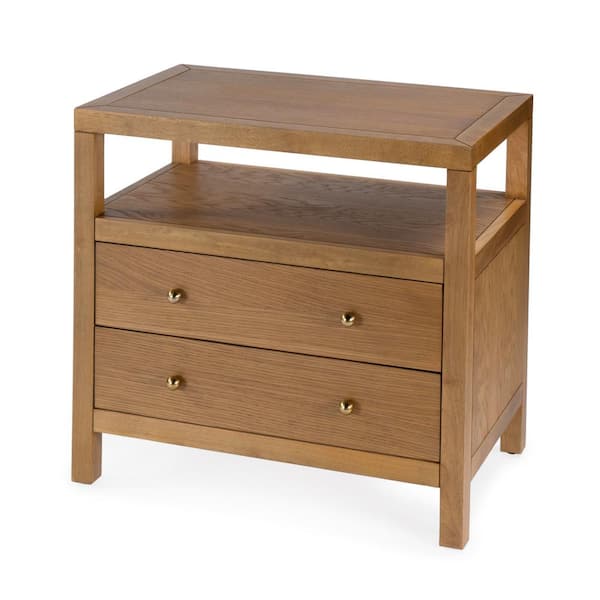 Butler Specialty Company Nora Natural 2 Drawer 28 in. W Wood Nightstand