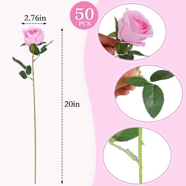 14 in. Pink Indoor/Outdoor Artificial Roses UM834M - The Home Depot