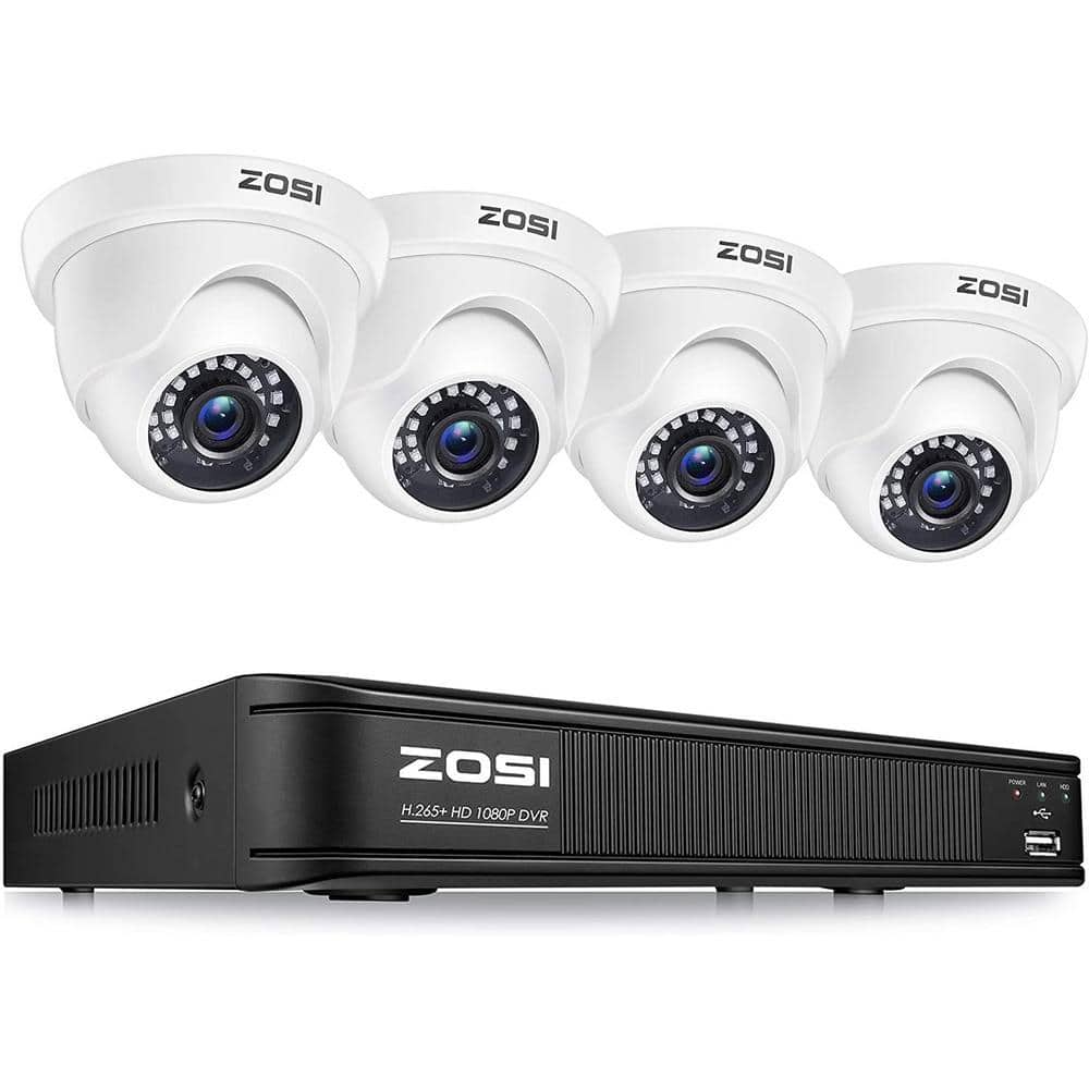 ZOSI 8 Channel 5MP-Lite DVR Outdoor Security Camera System with 4