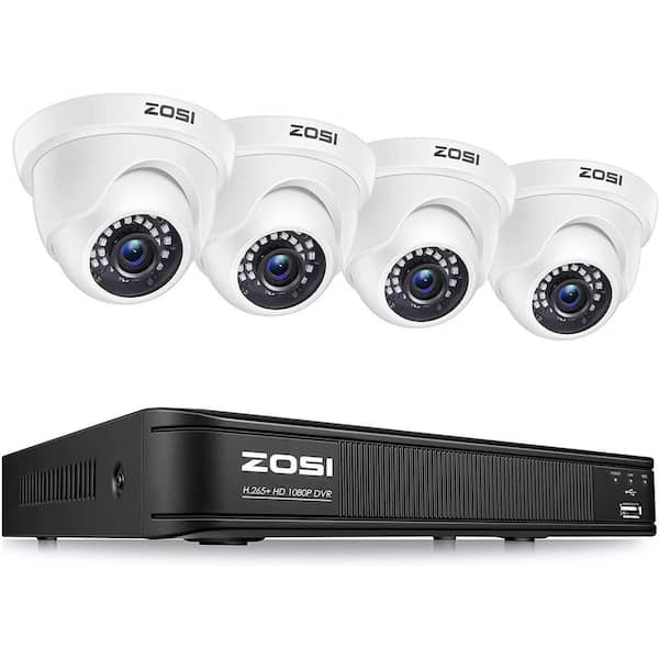 8 Channel 5MP-Lite DVR Outdoor Security Camera System with 4-Wired 1080p Outdoor Dome Cameras