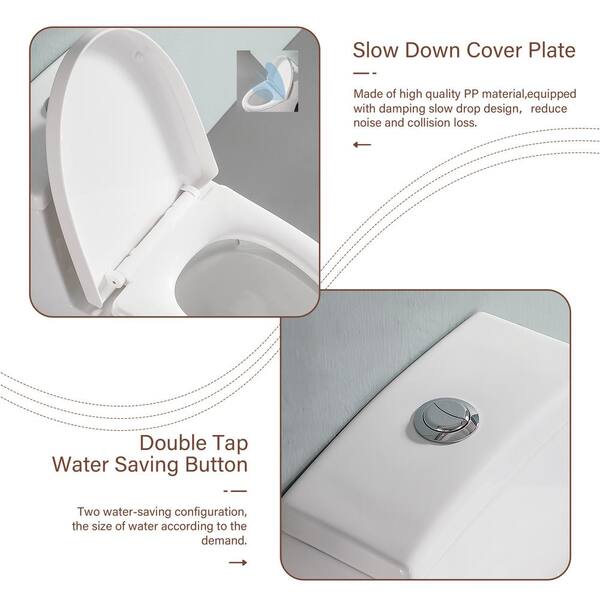 Logmey One-Piece Toilet 1.1/1.6 GPF Dual Flush Elongated