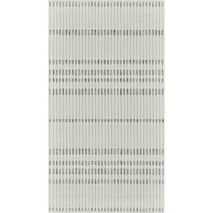 Maise Cream Beige 3 ft. x 5 ft. Modern Abstract Indoor Outdoor Doormat Runner Rug