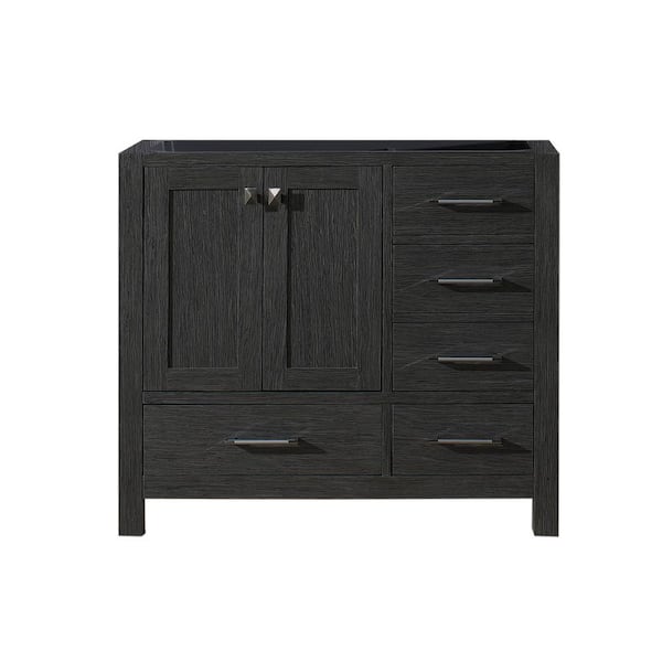 Virtu USA Caroline Premium 36 in. W x 22 in. D x 35 in. H Single Sink Bath Vanity Cabinet without Top in Zebra Gray