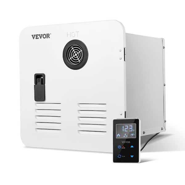 RV Tankless Water Heater, Instant Shower with 15 x 15 in. White Door and Remote Controller, 55000BTU Optimized Hot Water