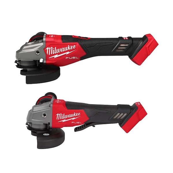 Milwaukee M18 FUEL 18V Lithium-Ion Brushless Cordless 4-1/2 in./6 in. Braking Grinder with Slide Switch w/ 4-1/2 in./5 in. Grinder