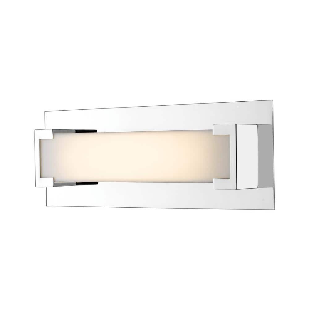 Elara 7.5-Watt 1-Light Chrome Integrated LED Wall Sconce Light with Frosted