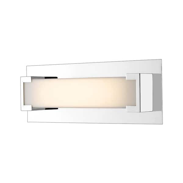 Unbranded Elara 7.5-Watt 1-Light Chrome Integrated LED Wall Sconce Light with Frosted Acrylic Shade