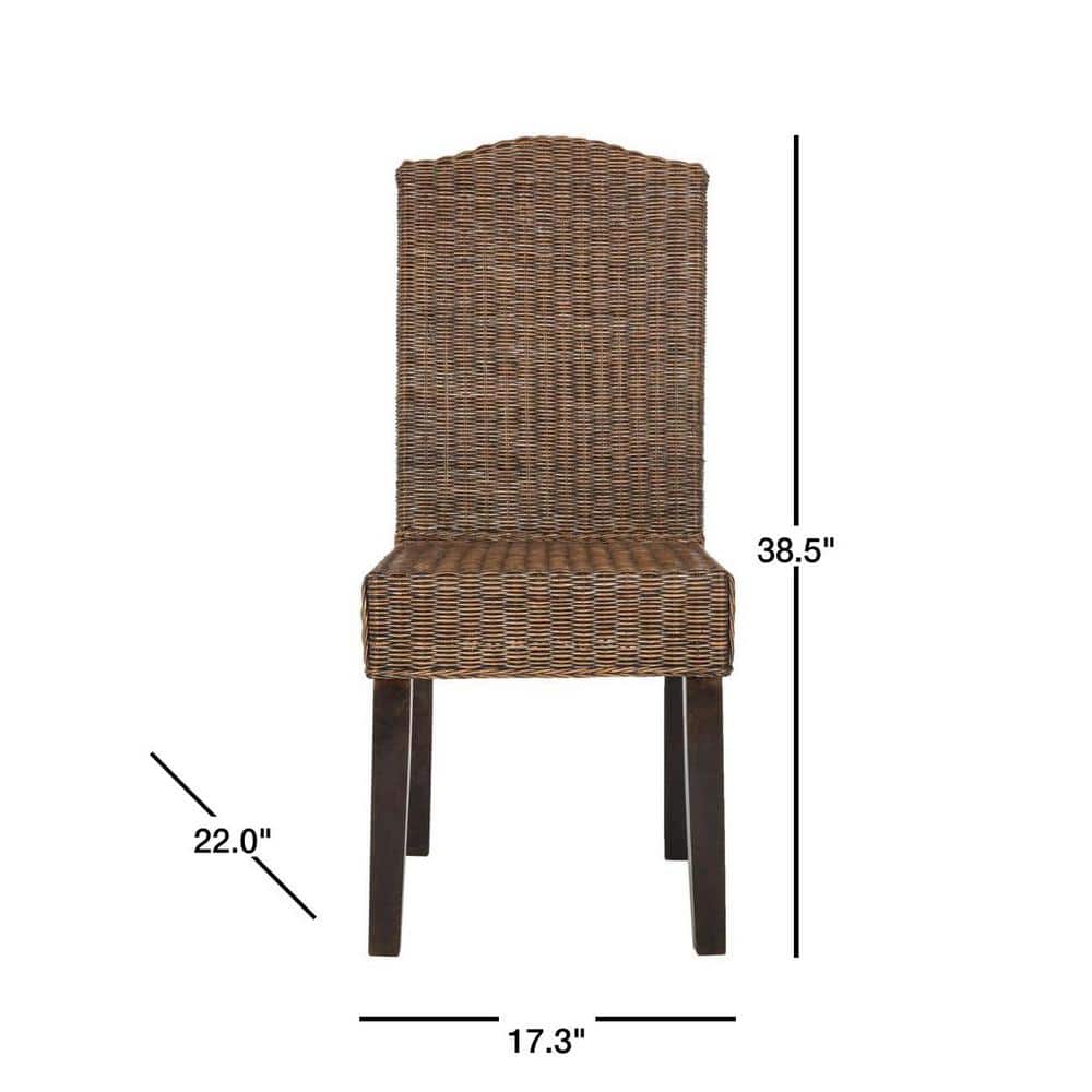 Odette High Back Brown Rattan Dining Chair Set