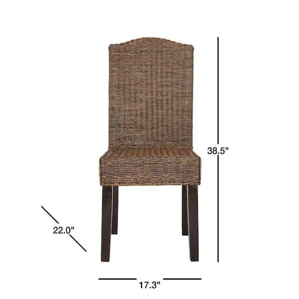 SAFAVIEH Odette Wicker Chair in Brown Multi 2 Pack SEA8015C SET2