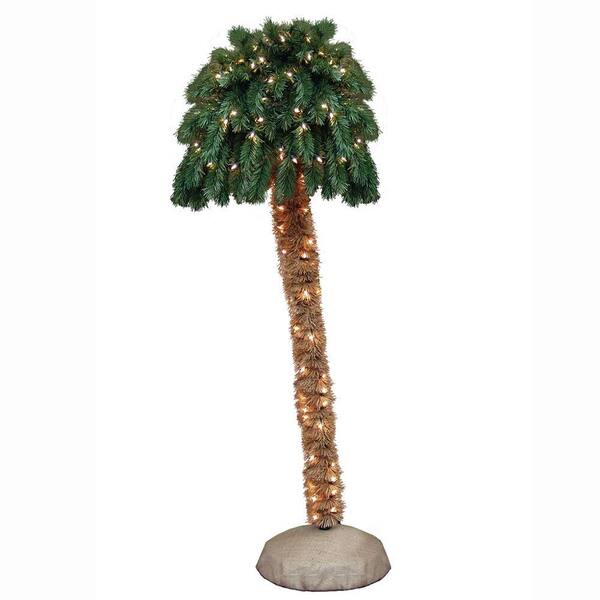 General Foam 5 ft. Pre-Lit Palm Artificial Christmas Tree with Clear Lights