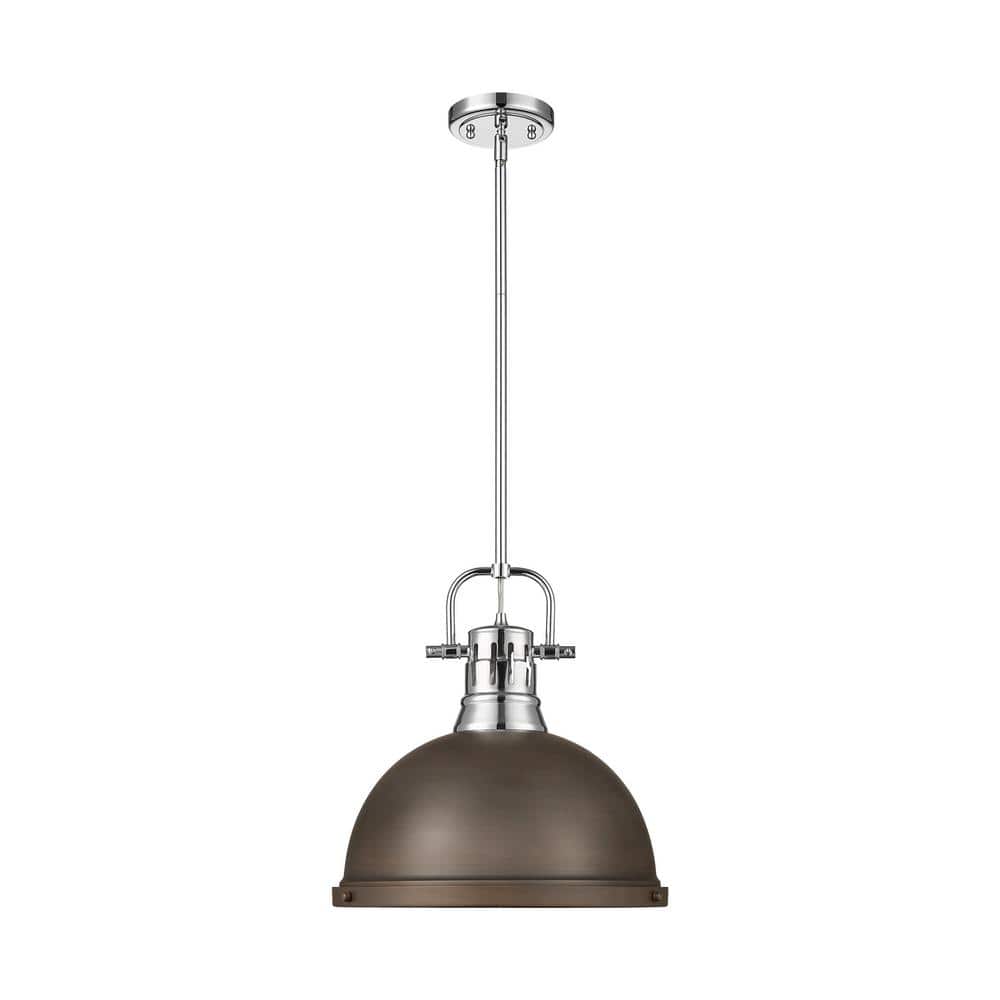 Duncan 100-Watt 1-Light Chrome Pendant Light with Steel Shade price history on PriceWatchPro