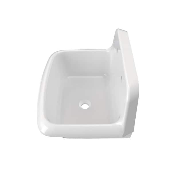 DreamLine Sapphire 24 in. W x 15 in. H Porcelain Wall Mount Laundry/Utility Sink in White